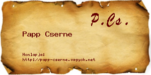 Papp Cserne névjegykártya